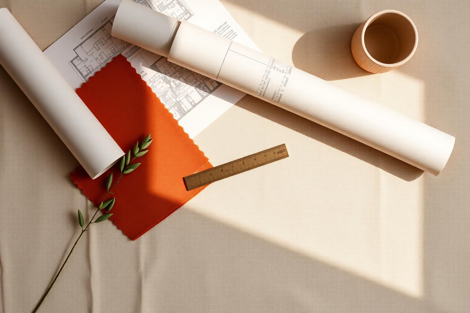 Materiais e plantas de arquitetura